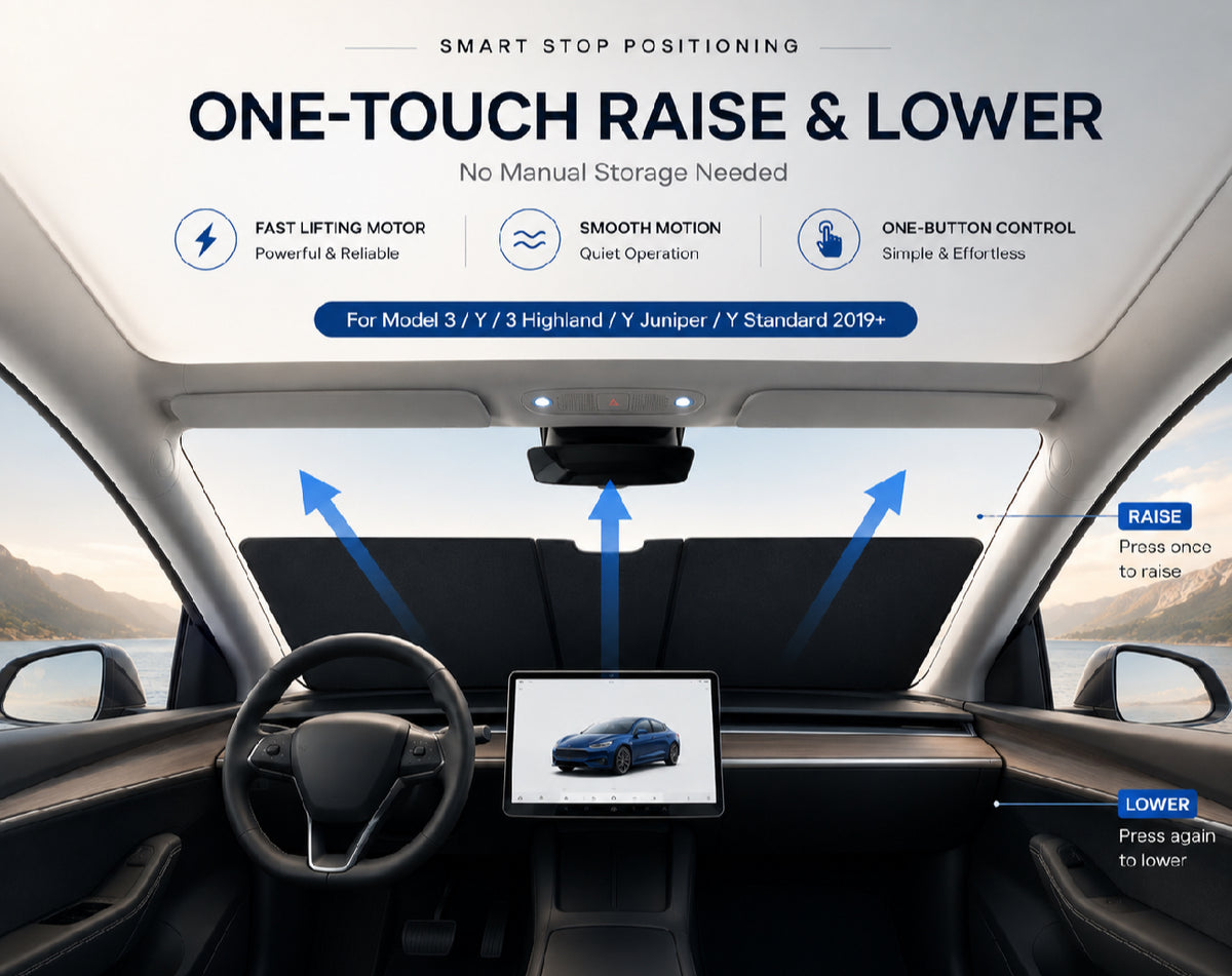 Automatic Windshield Sunshade – One-Touch Retractable Sun Protection for Your Car
