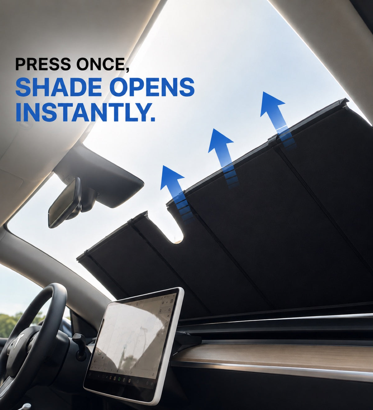 Automatic Windshield Sunshade – One-Touch Retractable Sun Protection for Your Car