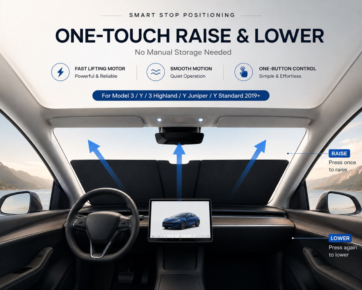 Automatic Windshield Sunshade – One-Touch Retractable Sun Protection for Your Car